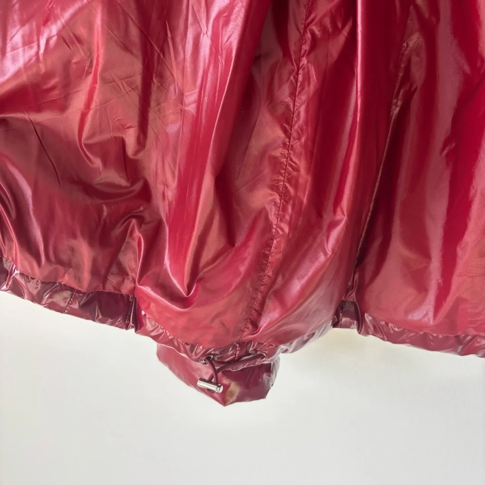 Alo Yoga Stunner Puffer Jacket Cranberry Red Winter Insulated Glossy Oversized